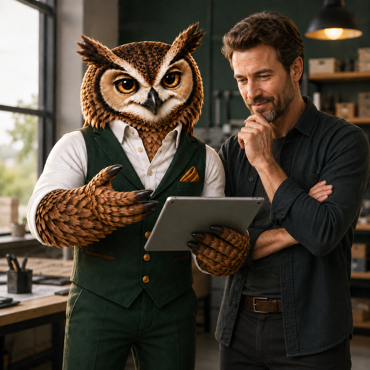 Hoot showing a client information on a tablet